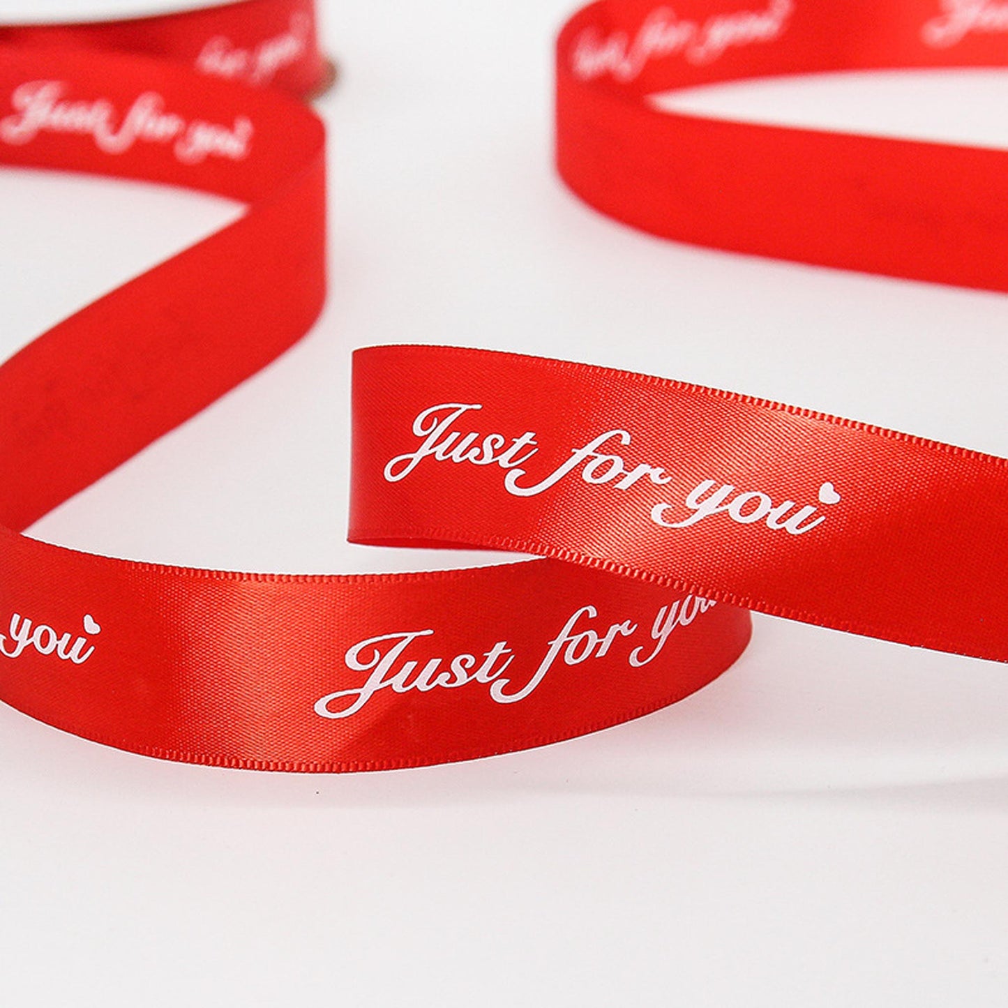 Custom Printed Letters Logo Polyester Silk Grosgrain Satin Gift Ribbons