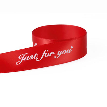 Custom Printed Letters Logo Polyester Silk Grosgrain Satin Gift Ribbons