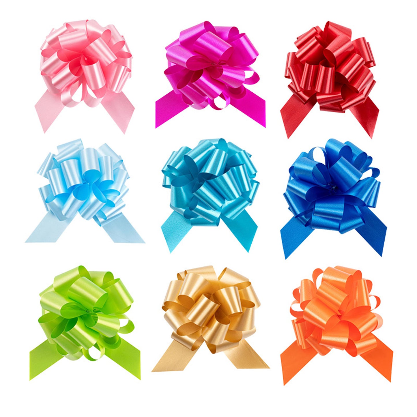 Multicolor Solid Poly Pull Bows
