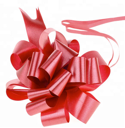 Multicolor Solid Pull String Pom Bow
