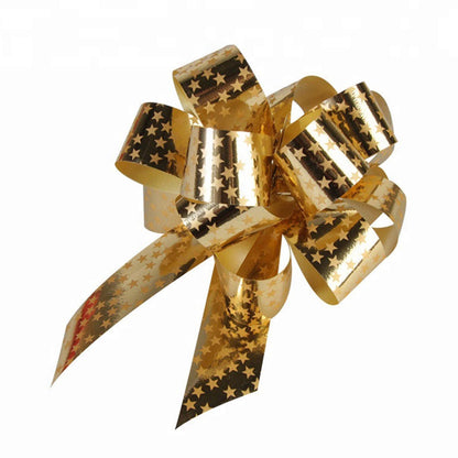 Metallic Printed Gift Plastic Pull String Ribbon
